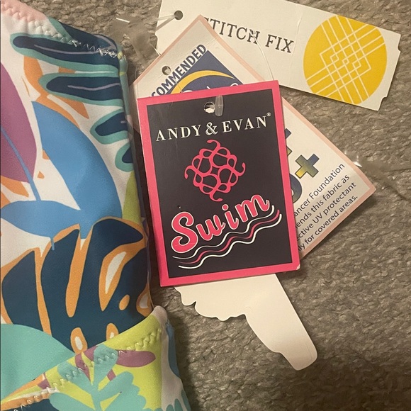 Andy & Evan Girls' Multicolor Tropical One-Piece Swimsuit - Picture 2 of 6